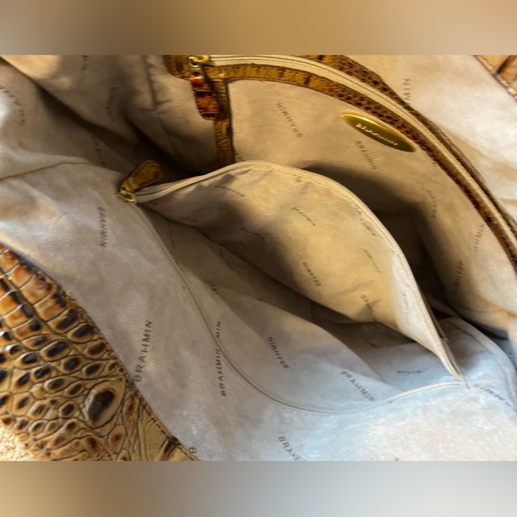 Brahmin Open Top Toasted Melbourne Retro Double Strap Carla Market Tote - Picture 7 of 15